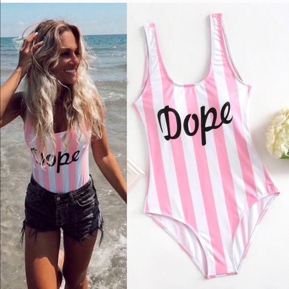 HauteCakes Boutique Other - Dope monokini one piece swimsuit pink/white